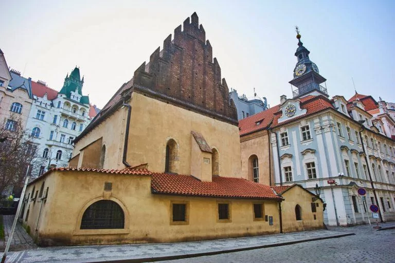 The old new synagogue (Staronova synagoga) in Prague in the Czech Republic. Prague's Jewish quarter.
